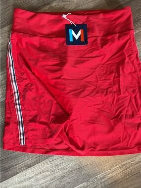 Movetes Zada Red Athletic Skort with Side Stripe XS NWT